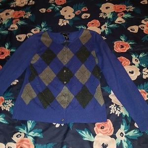 Argyle New York & Co. Cardigan. Size Small